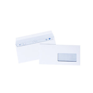 La Couronne Enveloppe blanche Premium DL 110 x 220 mm 90g fenêtre 45 x 100 mm - autocollante bande p