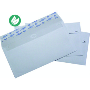 La Couronne Enveloppe blanche Premium DL 110 x 220 mm 90g sans fenêtre - autocollante bande protectrice - Lot de 500