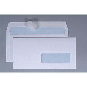LA COURONNE Enveloppe extra-blanche Premium format DL 220 x 110 mm sans fenêtre 100g - bande autoadhésive