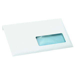 LA COURONNE Enveloppe extra-blanche Premium format DL 220 x 110 mm avec fenêtre 35 x 100 mm 100g - bande autoadhésive