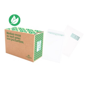 La Couronne Pochette blanches recyclées C4 - 229 x 324 mm 90g - Fenêtre 110 x 50 mm - Autocollante bande protectrice - Lot de 250 La Couronne Pochette blanches recyclées C4 - 229 x 324 mm 90g - Fenêtre 110 x 50 mm - Autocollante bande protectrice - Lot de 250