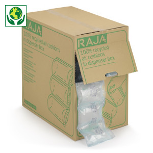 Coussins d'air recyclés en boîte distributrice RAJA