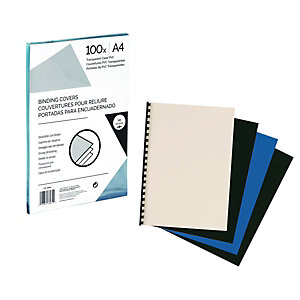 Couverture de reliure transparente A4 en PVC 15/100 - Paquet de 100