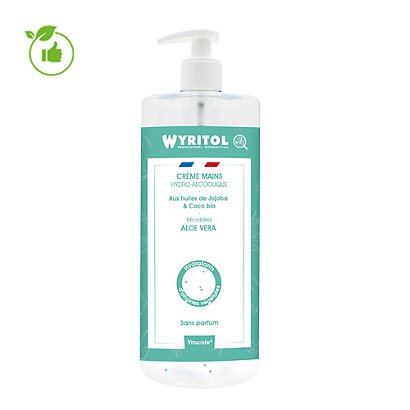 Crème hydroalcoolique Wyritol sans parfum microbilles aloe vera 500 ml