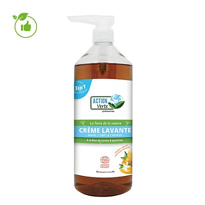 Crème lavante mains corps cheveux Action Verte fleur de sureau 1 L