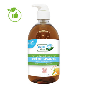 Crème lavante mains corps cheveux Action Verte fleur de sureau 500 ml