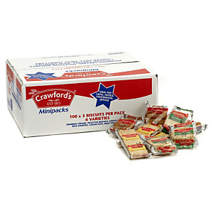 Crawfords Assorted Biscuit Mini Triple Packs - Box of 100