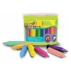 CRAYOLA Ceras Jumbo, lavables, bote de 24, colores surtidos