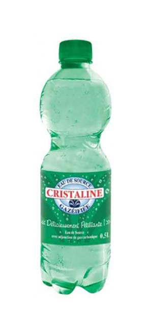 CRISTALINE Eau de source naturelle gazeuse - Lot 24 bouteilles 50 cl
