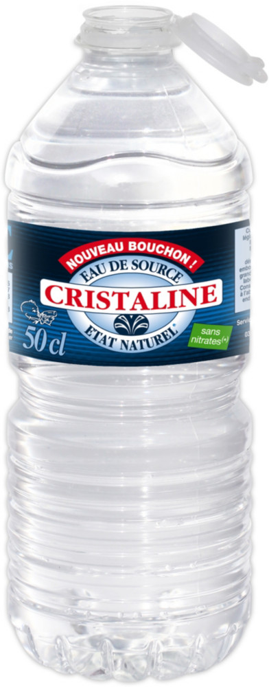 CRISTALINE Eau de source naturelle plate - Lot 24 bouteilles 50 cl