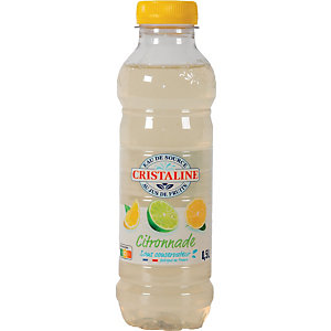 CRISTALINE Gearomatiseerd plat water, citroensmaak- flesje van 50 cl