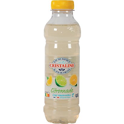 CRISTALINE Gearomatiseerd plat water, citroensmaak- flesje van 50 cl - 1