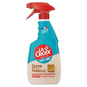 LA CROIX Spray nettoyant dégraissant désinfectant sans javel La Croix savon de Marseille 500 ml LA CROIX Spray nettoyant dégraissant désinfectant sans javel La Croix savon de Marseille 500 ml