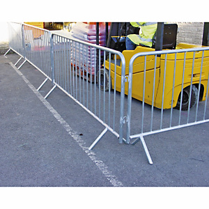 Metal barriers: great for demarcating traffic and pedestrian zones and crowd control