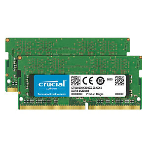 Crucial 2x16GB DDR4, 32 GB, 2 x 16 GB, DDR4, 2400 MHz, 260-pin SO-DIMM CT2K16G4SFD824A