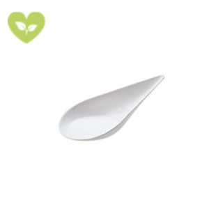 Cucchiaio per finger food monouso, Polpa di cellulosa, Biodegradabile, Bianco (confezione 100 pezzi) Cucchiaio per finger food monouso, Polpa di cellulosa, Biodegradabile, Bianco (confezione 100 pezzi)