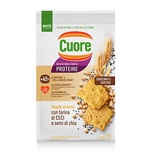 CUORE Sfoglie croccanti cotte al forno con farina di ceci, orzo, avena e semi di chia, 170 g CUORE Sfoglie croccanti cotte al forno con farina di ceci, orzo, avena e semi di chia, 170 g