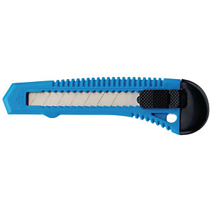 Cutter básico con revestimiento plástico de hoja retráctil azul hoja de 18 mm
