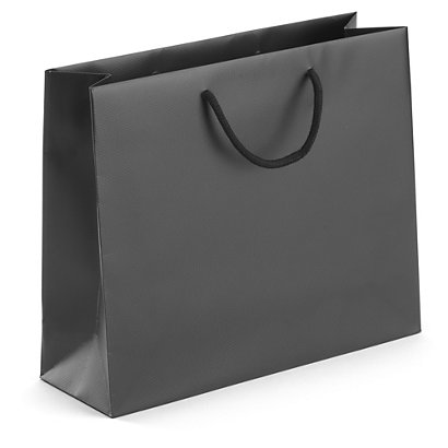 Czarna torba powlekana matowa o wypukłej teksturze 300 x 250 x 100 mm - 1