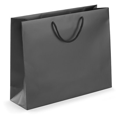 Czarna torba powlekana matowa o wypukłej teksturze 400 x 320 x 120 mm - 1
