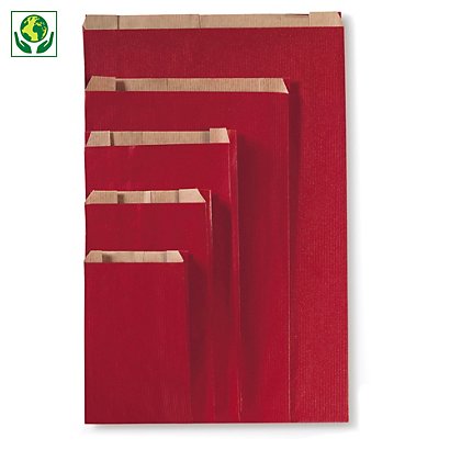 Czerwona torebka papierowa na prezent 240x390x75 mm - 1