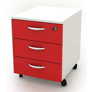 Daily Cassettiera a 3 cassetti, su ruote, 41 x 50 x 52,2 cm, Bianco/Rosso Daily Cassettiera a 3 cassetti, su ruote, 41 x 50 x 52,2 cm, Bianco/Rosso