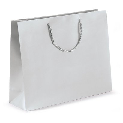Darčeková taška z matného papiera, 400 x 320 x 120 mm strieborná | RAJA - 1