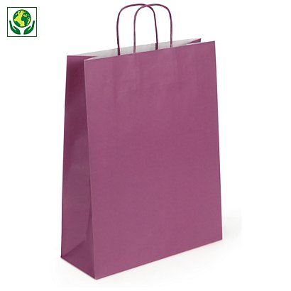 Darčekové tašky z kraftového papiera 320x400x120mm, fialová | RAJA - 1