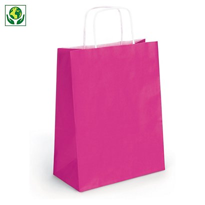 Darčekové tašky z kraftového papiera 320x400x120mm, ružová | RAJA - 1