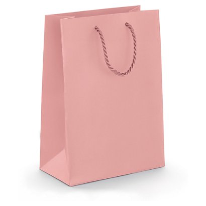 Darčekové tašky z matného papiera, 190 x 270 x 100 mm, svetlo ružová - 1