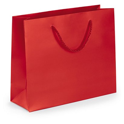 Darčekové tašky z matného papiera, 300 x 250 x 100 mm, červená - 1