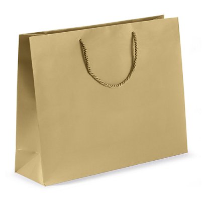 Darčekové tašky z matného papiera, 400 x 320 x 120 mm, zlatá - 1