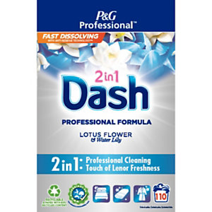 DASH 2 en 1 - Lessive en poudre - Parfum lotus et lys - Baril de 110 doses