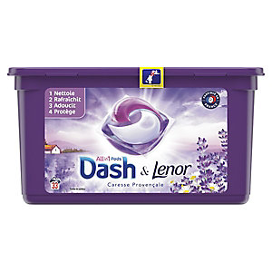DASH 3 en 1 Pods - Lessive en capsules Parfum Caresse Provençale - Boîte de 33 doses