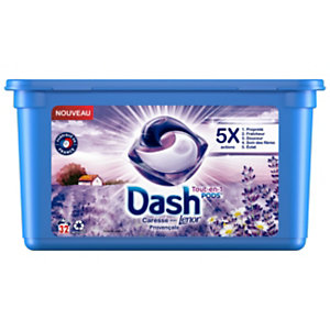 DASH Tout-en-un Pods - Lessive en capsules Parfum Caresse Provençale - Boîte de 32 doses