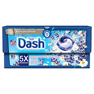 Dash Pods Lessive en capsules - Parfum lavande et camomille - Boîte de 30 doses