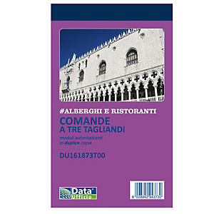DATA UFFICIO Blocco comande 3 tagliandi - copie autoricopianti - 16,8 x 10 cm - 25/25 fogli - DU161873T00 DATA UFFICIO Blocco comande 3 tagliandi - copie autoricopianti - 16,8 x 10 cm - 25/25 fogli - DU161873T00