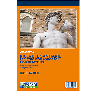 DATA UFFICIO Blocco ricevute sanitarie - 50/2 autoricalcanti - 21,5x14,8cm - DU165470000 DATA UFFICIO Blocco ricevute sanitarie - 50/2 autoricalcanti - 21,5x14,8cm - DU165470000