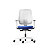 Dauphin Fauteuil de bureau ergonomique Speed-O - dossier résille et piètement coloris Blanc - assise coloris Bleu - 1