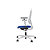 Dauphin Fauteuil de bureau ergonomique Speed-O - dossier résille et piètement coloris Blanc - assise coloris Bleu - 2