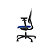 Dauphin Fauteuil de bureau ergonomique Speed-O - dossier résille et piètement coloris Noir - assise coloris Bleu - 2