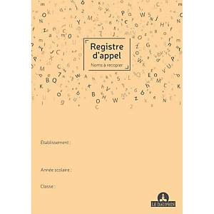 LE DAUPHIN Registre annuel d'appel journalier, 297X210, noms à recopier, 24 pages - Couleurs assorties