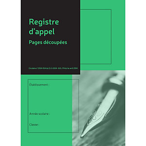 LE DAUPHIN Registre annuel d'appel journalier, 297X210, pages découpées, 24 pages - Vert