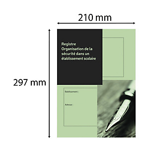 LE DAUPHIN Registre organisation de la sécurité dans un établissement scolaire, 297X210, 36 pages - Couleurs assorties