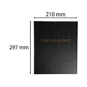 LE DAUPHIN Reliure standard avec recharge 297X210 Livre d'inventaire 100 feuillets foliotés 80g + garde - Noir