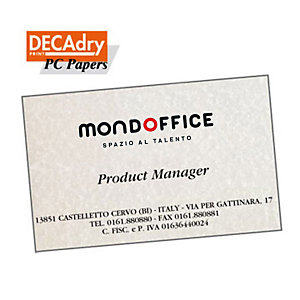 DECAdry Biglietti da visita colorati microperforati - Pergamena grigio - 165 g/mq (confezione 120 pezzi)