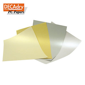 DECAdry Carta metallizzata A4 per Stampanti Laser e Inkjet, 130 g/m², Argento (confezione 20 fogli)