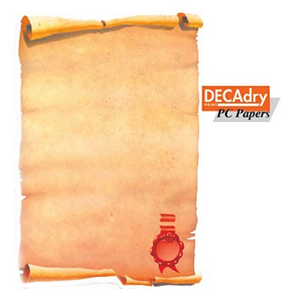 DECAdry Carta a tema A4 per Fotocopiatrici, Stampanti Laser e Inkjet, 80 g/m², Pergamena (confezione 25 fogli) - 1