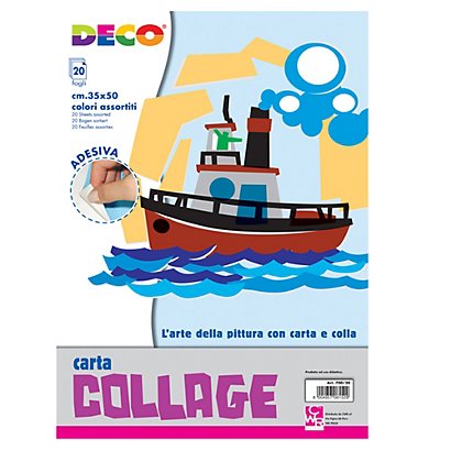 DECO Album collage 700/20 - 35x50cm - 20fg - carta rasata adesiva - colori assortiti - 1