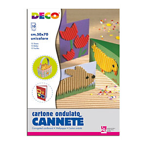 DECO Cartoncino ondulato CannetE' 2206 - 50x70cm - azzurro  - conf. 10 pezzi
